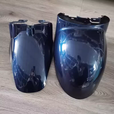 Small Turtle Single/Double Light Turtle King, Electric vehicle fender - little-turtle-king-thickened-front-mud-plate-sapphire-blue-set