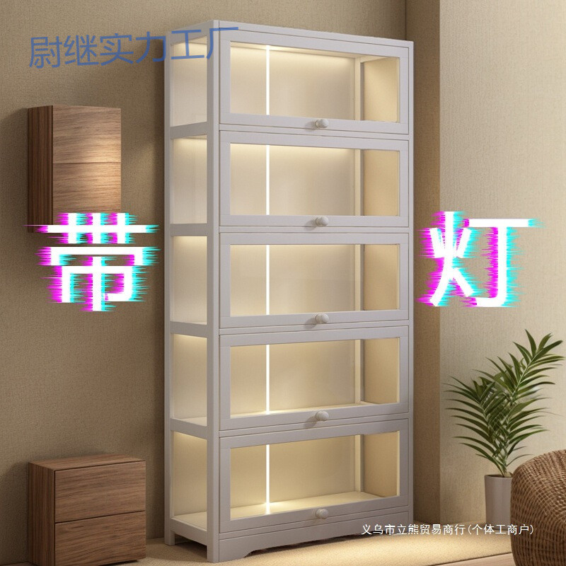 Yp Figure Cabinet with Lights, Transparent Lego Display Cabinet, Home Blind Box Ornament, Decoration, Grain Storage, Two-Dimensional Pain