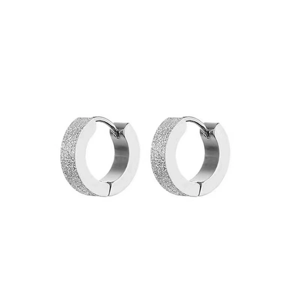 4*9 sand-faced earrings steel color