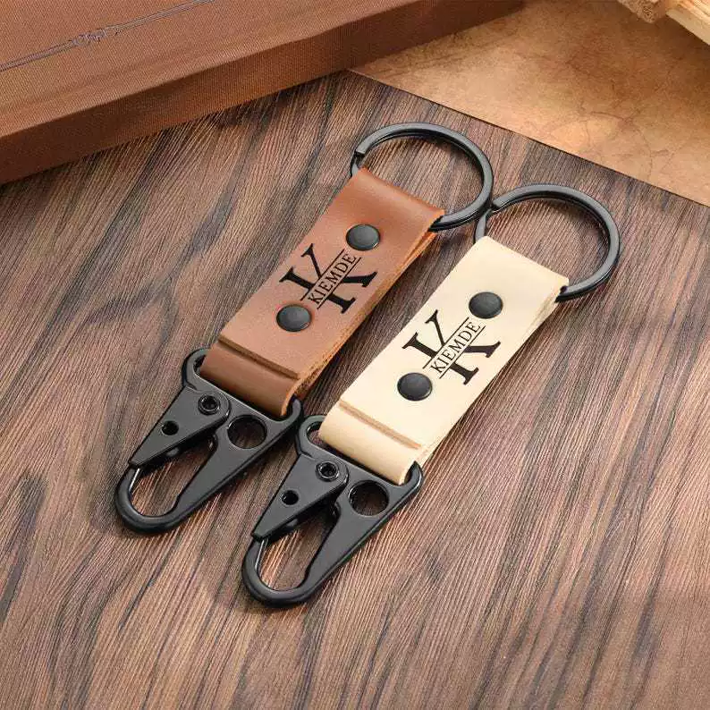 Кожаный брелок из ПУ с гравировкой для ношения на поясе, универсальный аксессуар для активного отдыха