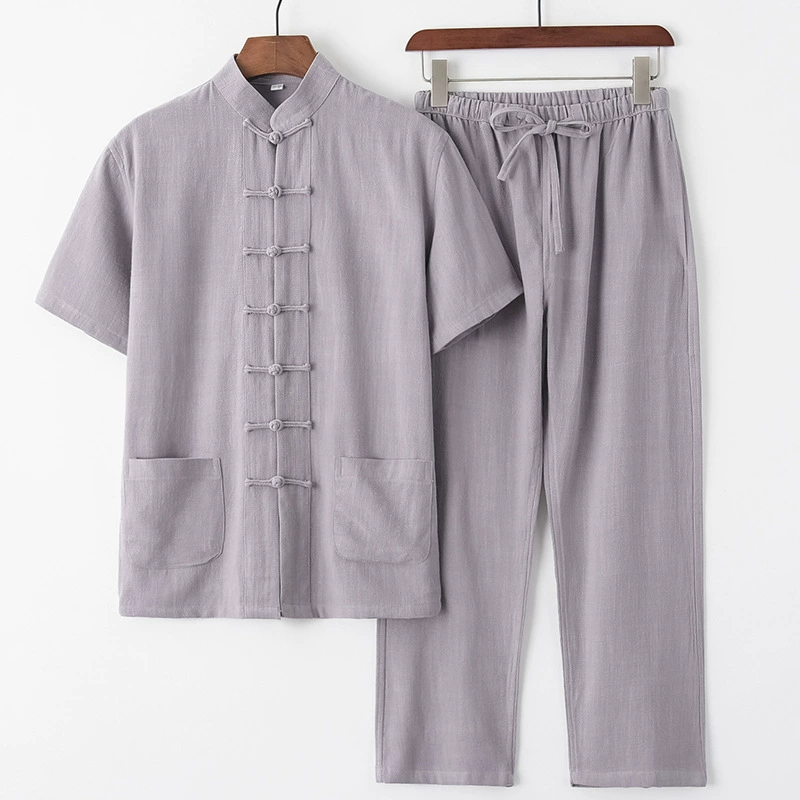 Summer retro set, Hanfu for elderly, with short sleeve, Chinese style