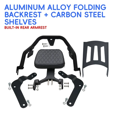 for Benda Graystone 707 crash: Motorcycle bumper - aluminum-alloy-folding-backrest-rear-rack-comes-with-rear-handrails-not-available-for-proultraec-versions