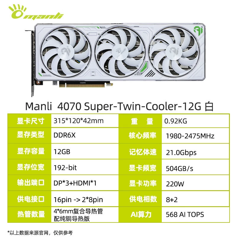 Новая модель серии GeForce SUPER для дизайна и офиса, рендеринг RTX 4070super 12G Snow Fox
