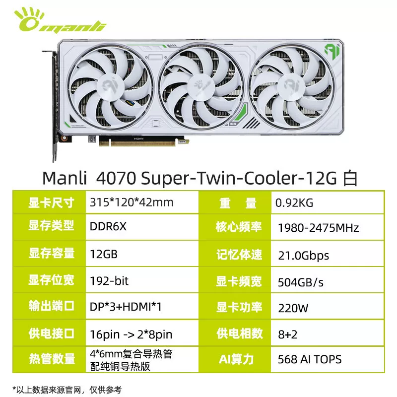 Новая модель серии GeForce SUPER для дизайна и офиса, рендеринг RTX 4070super 12G Snow Fox