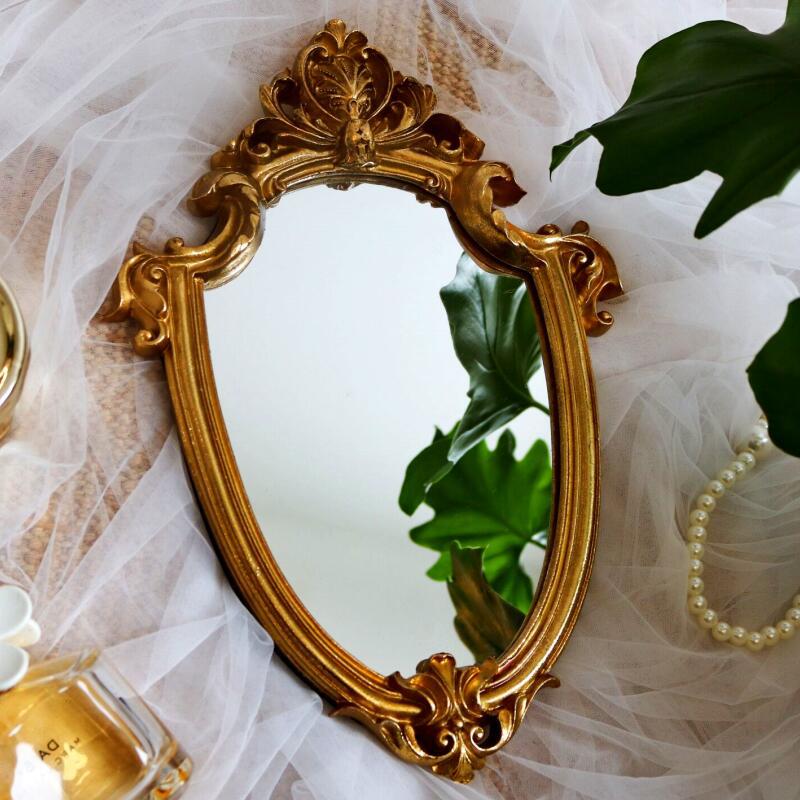 Retro table mirror for bedroom