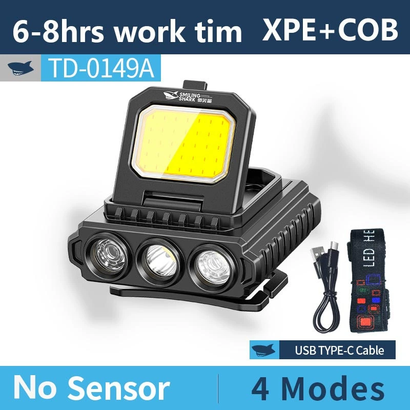 Ночная рыбалка на улице сенсорная налобная лампа мини-клип-лампа
