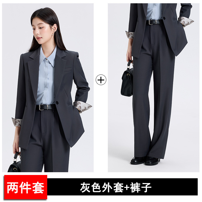 职业西装套装女春秋高端气质轻职场高级感大学生面试正装西服外套|undefined