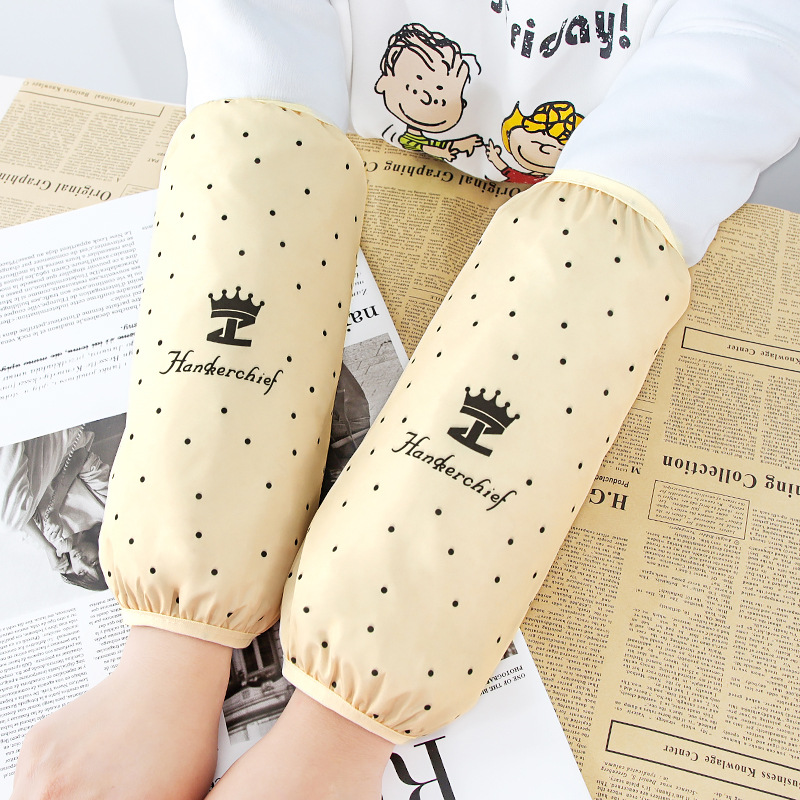 Cabeza de manga de manga impermeable y a prueba de aceite para mujer de otoño e invierno extra, limpieza de cocina, manga de dibujos animados