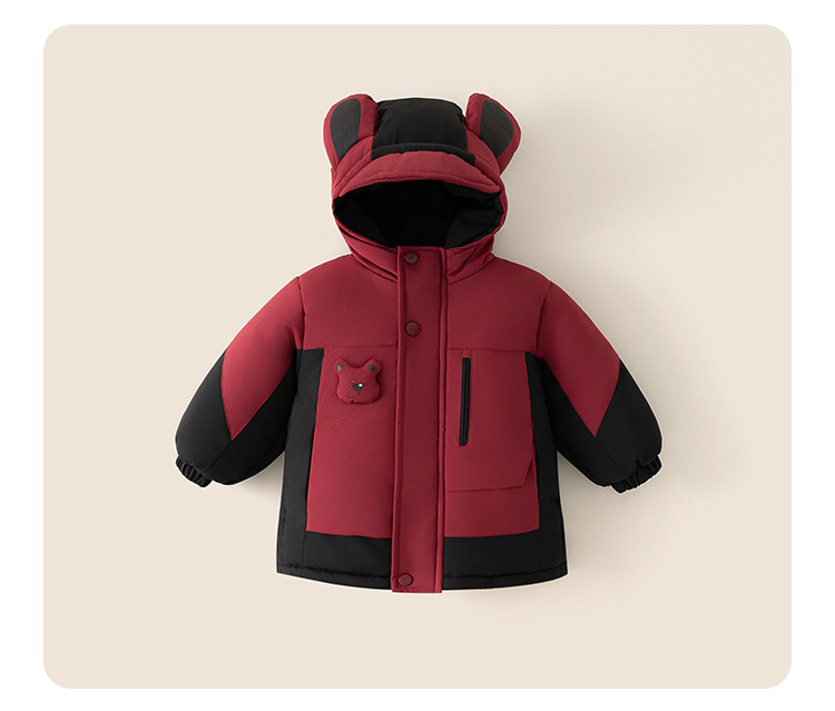 Silta ziemas jaka bērniem ar kapuci un flīsa oderi_voghion.com