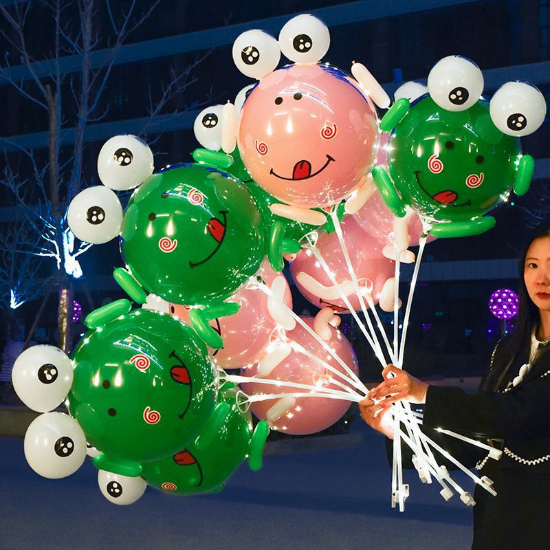 Wholesale 2024 New Fashion Glowing Frog Balloon Material Kit for Street Stalls - Green Frog Balloon Batch