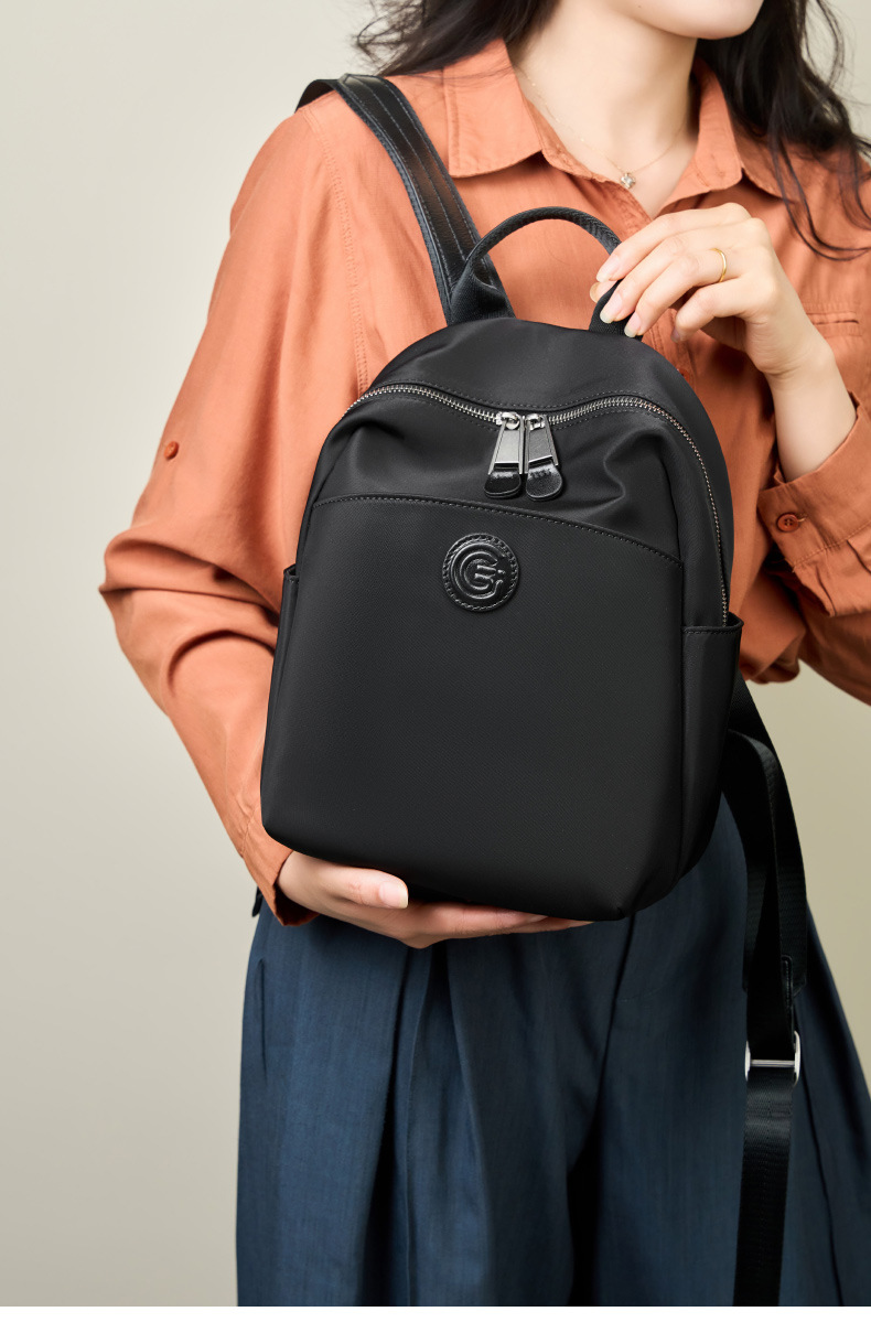 Oxford Cloth With Leather Multi Compartment Storage Backpack Commuter Large Capacity Designer Water Resistant Versatile_voghion.com