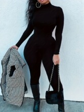 L 91291 Women's Solid Color Jumpsuit �٤�B�w��
