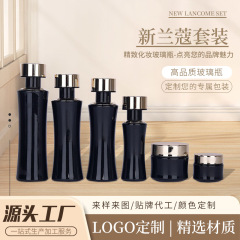 兰寇小蛮腰黑金套装瓶乳液精华粉底瓶泥膜膏遮瑕膏瓶护肤品玻璃瓶