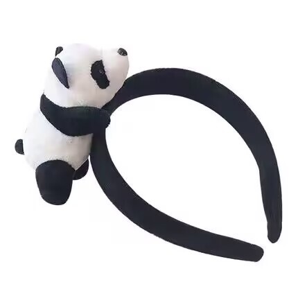 Cute little panda hairband, women's hair accessories, face wash headband, super cute animal cartoon hairpin, anti-slip headband, headband