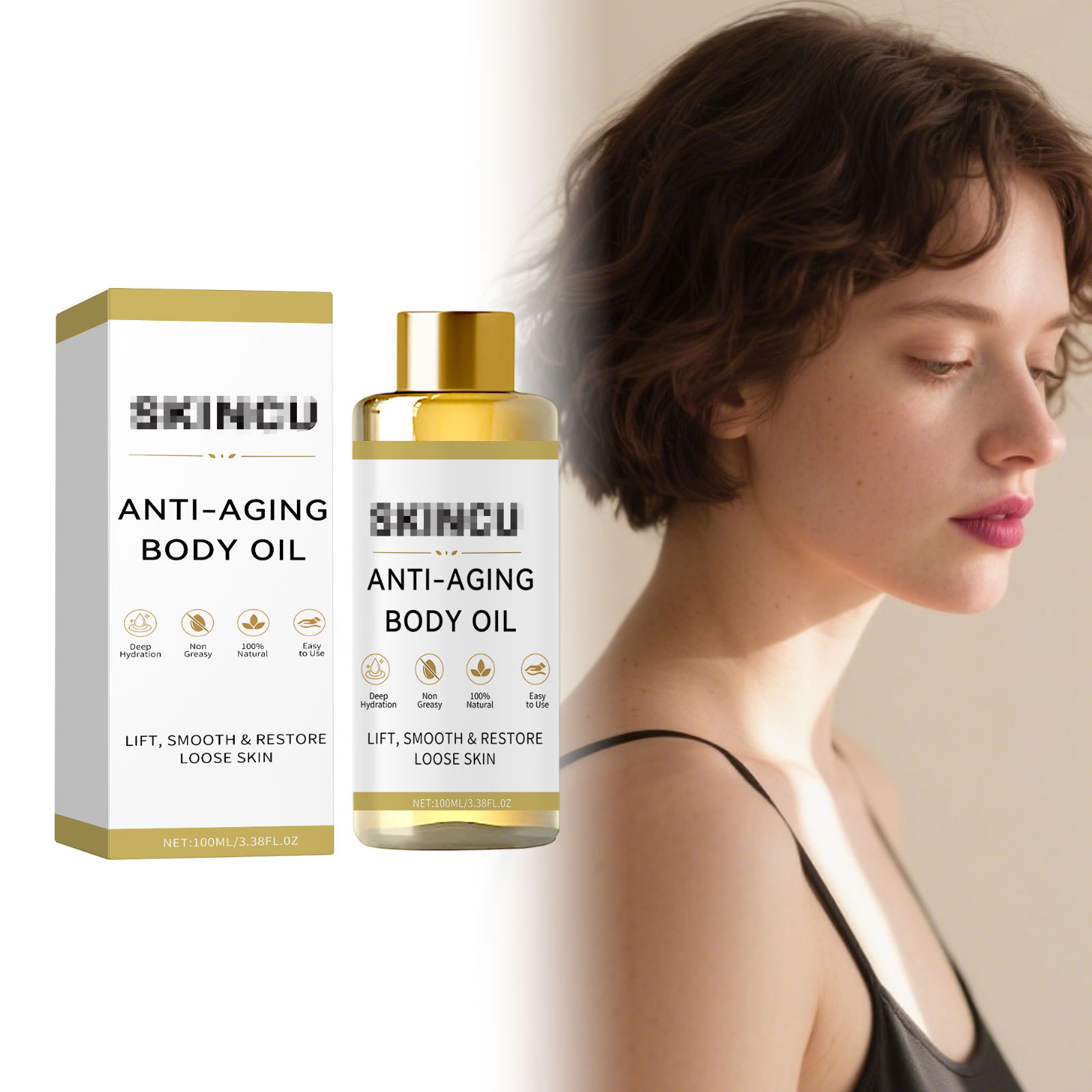 Body Care Oil with a Gentle Formula That Is Easily Absorbed, Cares for and Moisturizes the Skin of the Body, Leaving It Hydrated, Delicate, Soft, and Shiny