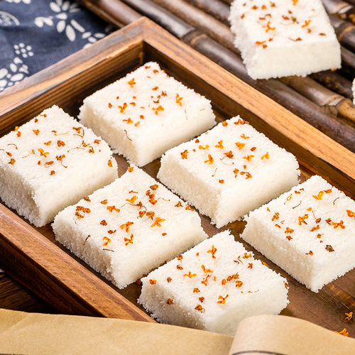 Wenzhou Sesame Steamed Cake Specialty Osmanthus Cake Breakfast Snack Handmade Leisure Trendy Snack Pastry Healthy Snack