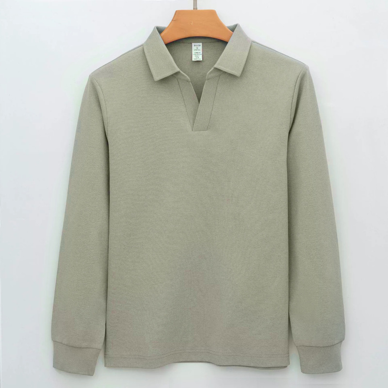 高級カモメ襟長袖吸湿速乾ソロナ抗菌Tシャツ高級作業服ラペルポロシャツ男性用|undefined