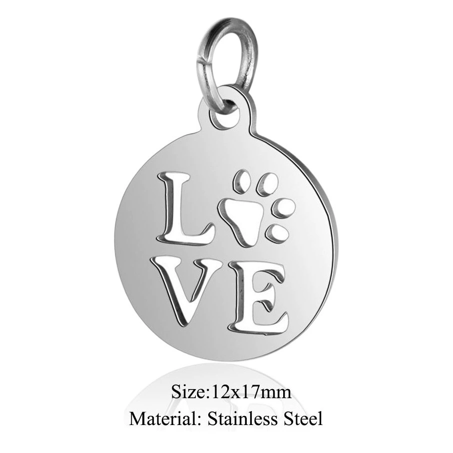 5 шт./Упак. Маленький кулон из титановой стали Ом Йога Лотос солнце собака коготь ладонь сердце аксессуары для рук из нержавеющей стали