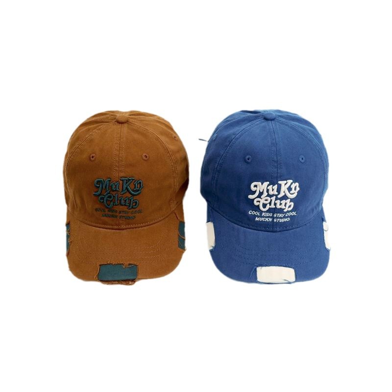 Coreano ins niños hacen viejos agujeros gorras de béisbol de moda nuevas letras estereoscópicas bordadas gorras de boca de pato para niños y niñas
