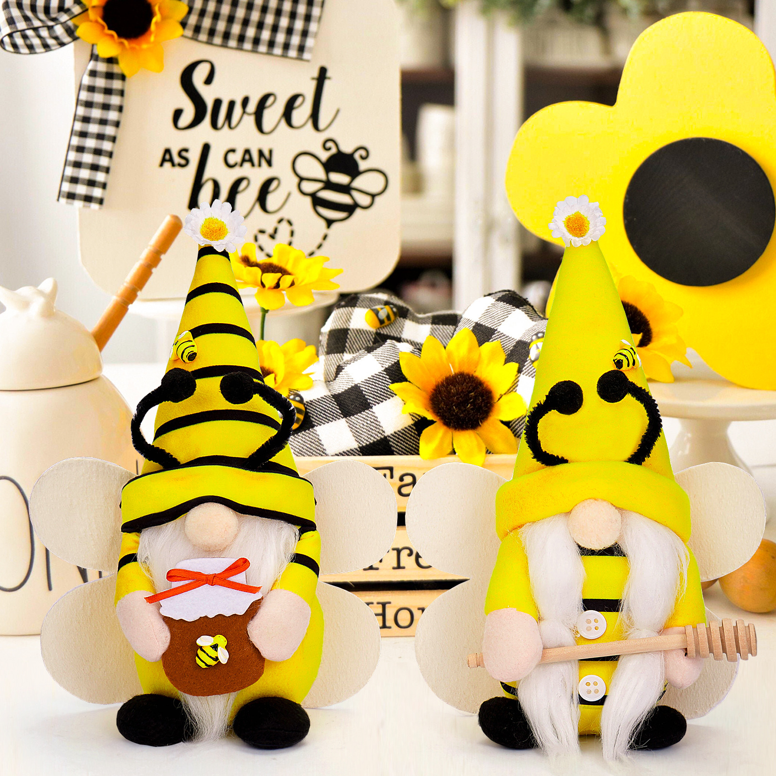 Transfronteriza nuevo festival de la abeja muñeca sin rostro lindo girasol tierra esencia muñeca otoño color Rudolf adornos al por mayor