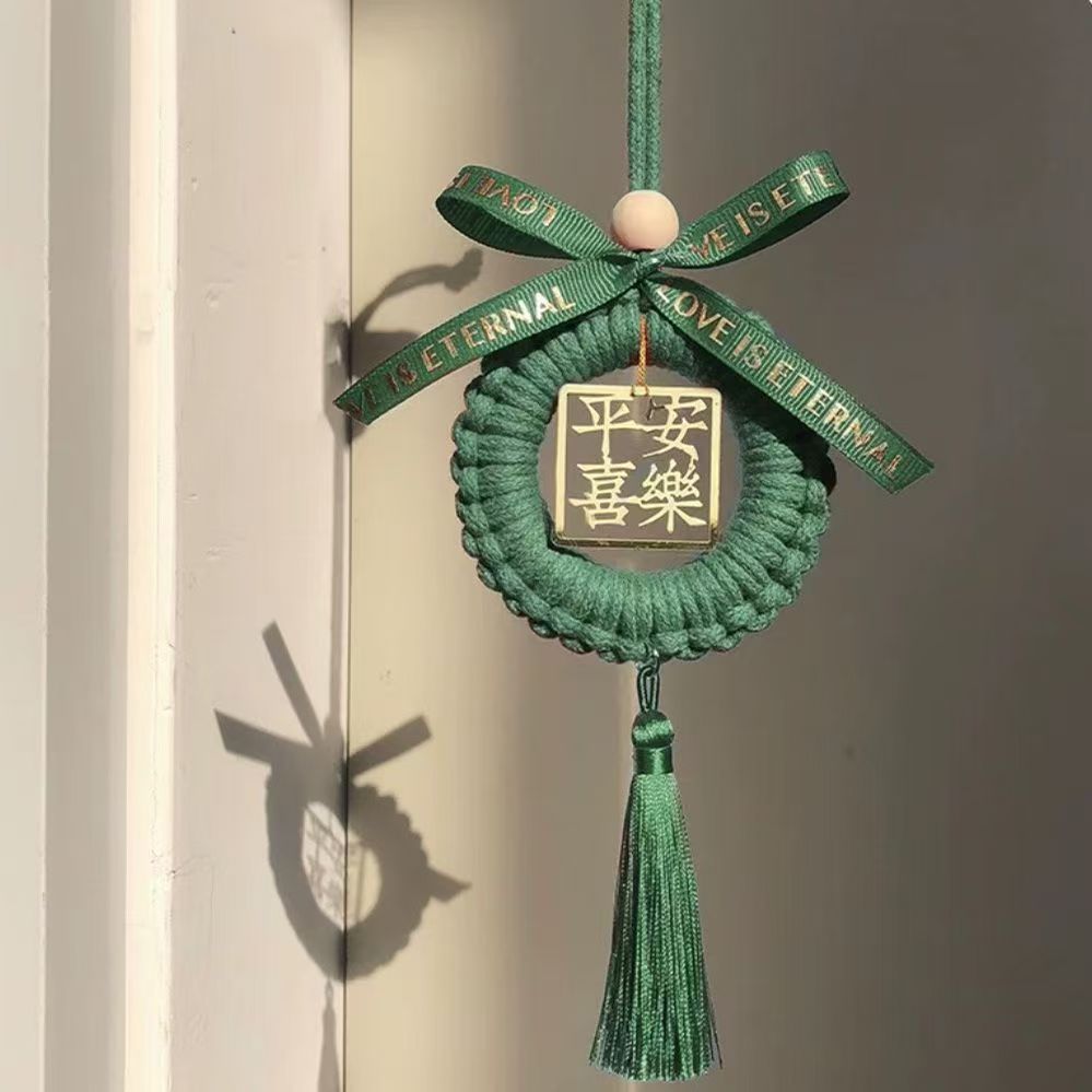 Handmade DIY Gift Red String Hanging Ornament for Peace and Joy, Attracts Wealth and Good Fortune, New Car Hanging Tag, Car Interior Decoration, Gift for Boyfriend
