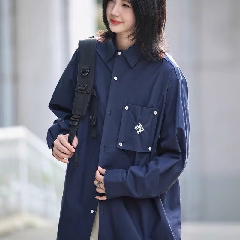 Heavyweight Twill Japanese-Style Hong Kong Mountain Series Workwear Long-Sleeve Shirt, Loose Fit American Casual Shirt Jacket for Men
