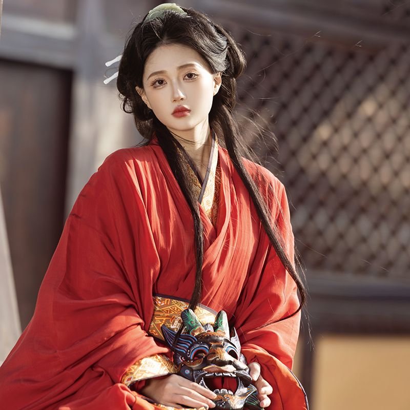 女士汉服战国袍直裾大放量拖尾2024年春秋复原款日常汉服女-阿里巴巴