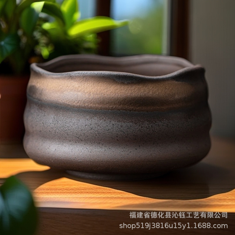 日式鎏金铁釉抹茶套装百本立茶筅立抹茶碗复古抹茶工具宋代点茶器|undefined
