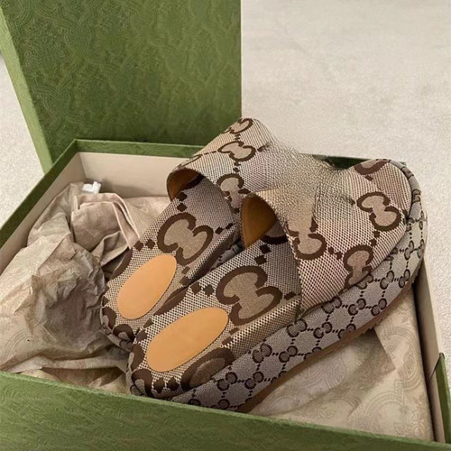 G Home  New Trendy Crochet Slippers with Embroidery and Printing, Thick Sole with Height Increase, Casual One-Sided Women's Slippers, Couple's Edition