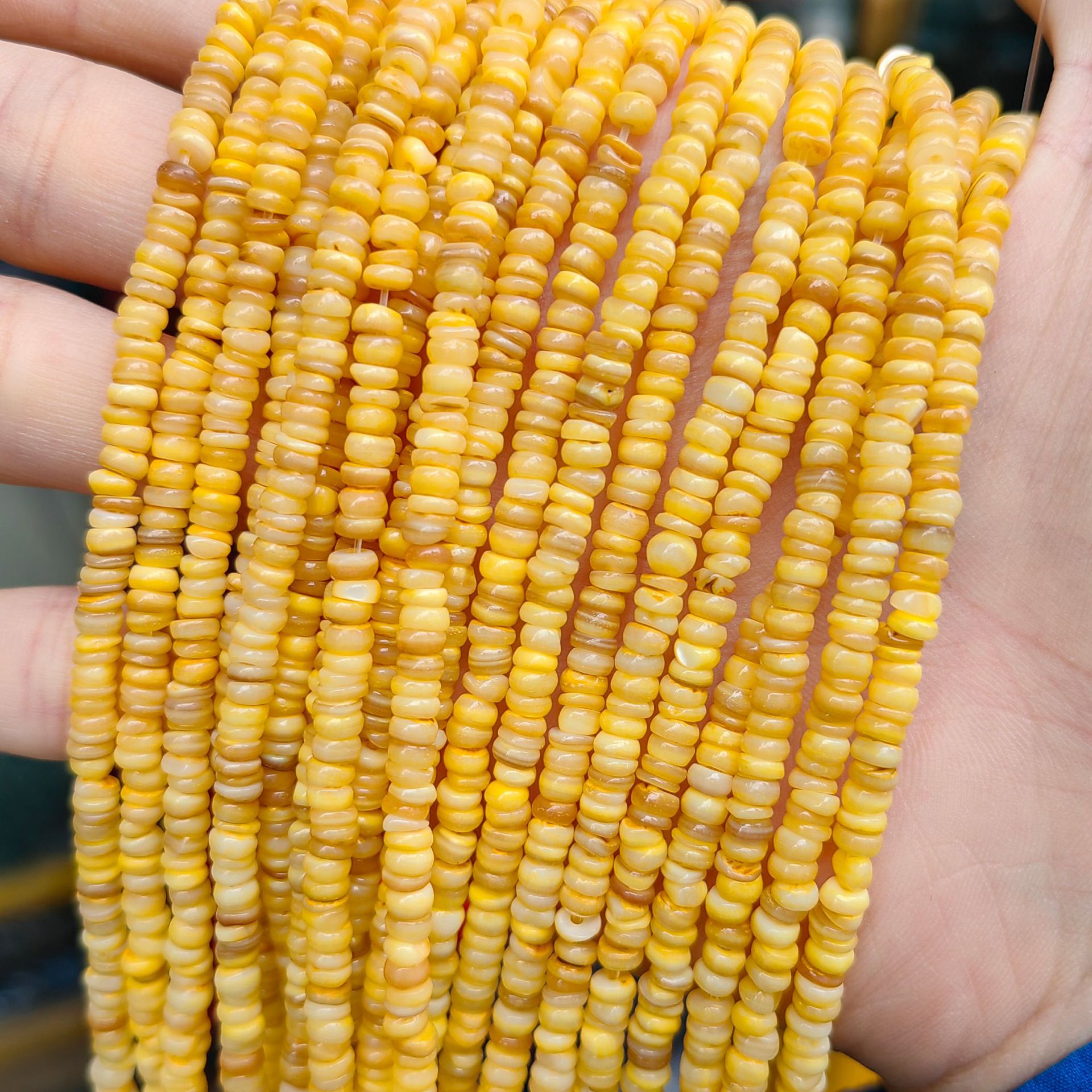 Ventas transfronterizas de conchas naturales 3mm4mm5mm mesoporo disco perlas espaciadoras semiacabadas accesorios de joyería diy