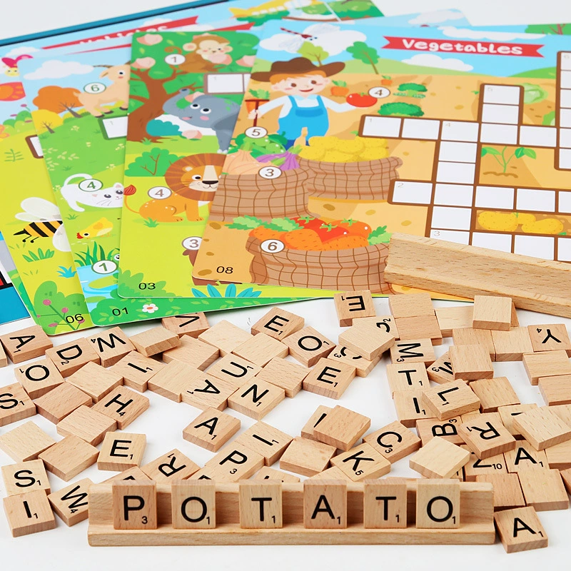 Деревянная настольная игра, английский, раннее образование, тренировка