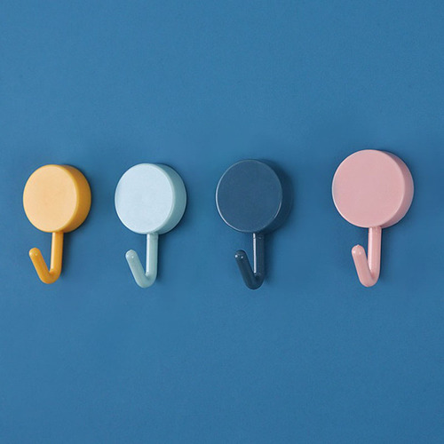 Adhesive hook Nordic color cute creative sticker hook decoration sticky punch-free wall sticker small hook wall hanging creative 10 pack