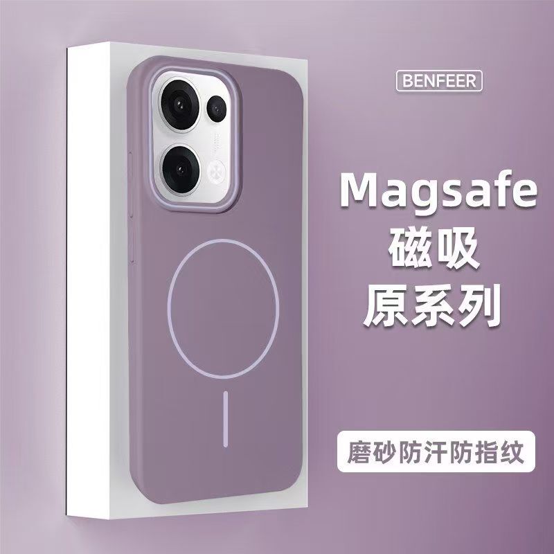 OPPO Reno14 細いサークル磁気電話ケース肌の感触 FindX8ultra クリエイティブ通気性冷却ハードケースに適しています|undefined