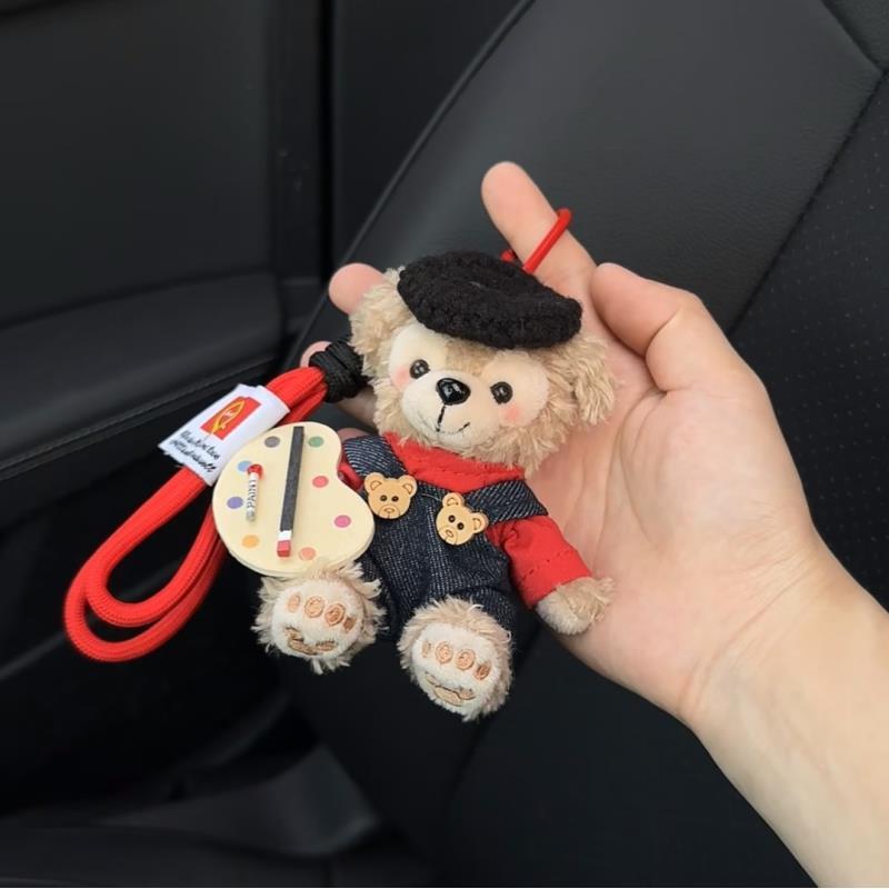 Shirley Mei colgante Duffy oso mochila escolar muñeca de felpa llavero de coche bolso lindo colgante regalo de pareja mujer