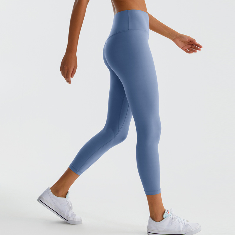 Pantalones de yoga de cintura alta Lulu para mujer, leggings deportivos de 24 pulgadas con tacto suave, efecto moldeador, realce de glúteos, absorción del sudor y secado rápido.