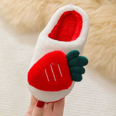 children Home Shoes Autumn and winter Cotton mop Home indoor non-slip keep warm slipper Parenting girl With the bag slipper