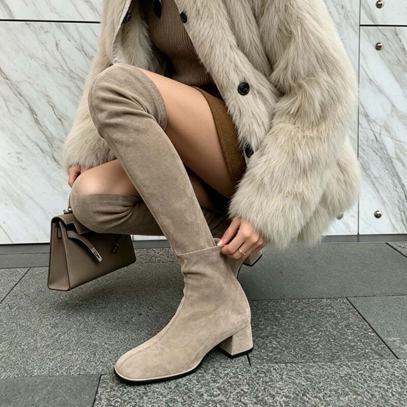 Over-The-Knee Boots for Women 2026 Autumn and Winter New Style Long Boots Knight Boots Women's Shoes Martin Boots Elastic High Boots Over-The-Knee Boots for Women 2026 Autumn and Winter New Style Long Boots Knight Boots Women's Shoes Martin Boots Elastic High Boots