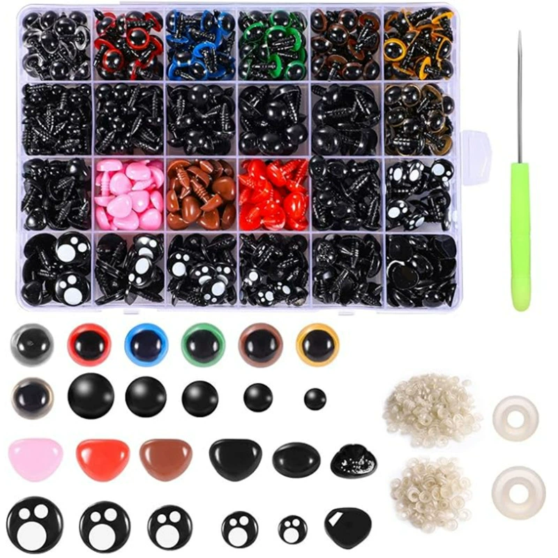 1060pcs в штучной упаковке пластиковые игрушки цветные глаза нос DIY куклы игрушки ручной работы Аксессуары