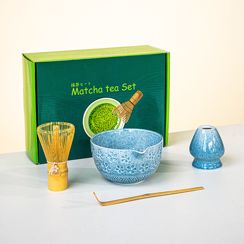 FJT 사쿠라 광구그릇 블루 4종세트(짙은 녹색 컬러박스)