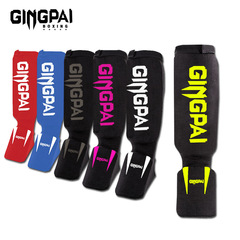Competition-grade Venom knitted leg and shin guards&mdash;boxing, sanda, kickboxing, Muay Thai&mdash;unisex calf sleeves with foot cover for men and women.