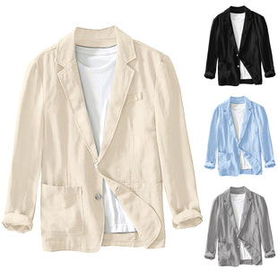 New 2025 Summer British Casual Suit Collage Regular Long Sleeve Fashion Urban Lapel Blazer