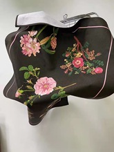 大英博物馆花卉茶巾餐垫餐巾黑底花卉花朵图案孤品量少