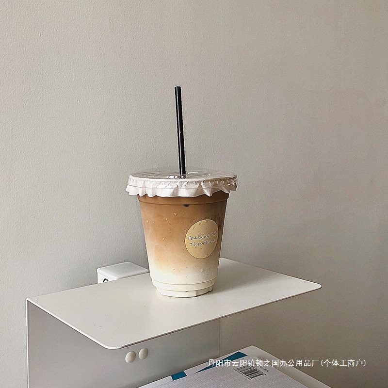 网红INS风奶茶杯一次性咖啡杯带盖打包杯PET透明塑料冷饮杯