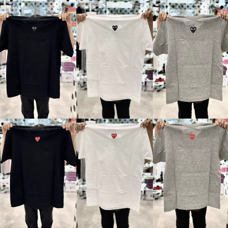 2024 Rei Kawakubo CDG play New Back Love Embroidered Printed Short Sleeve Men's and Women's Crewneck T-Shirt