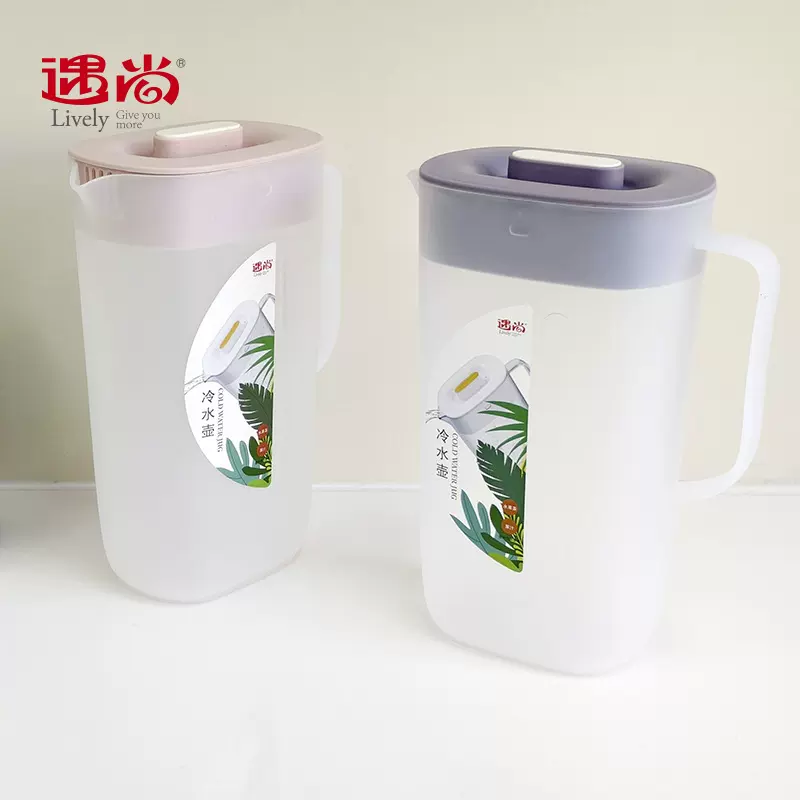 1.6L塑料冷水壶外贸出口水壶冰箱冷水壶过滤冷水壶带手柄冷饮水壶