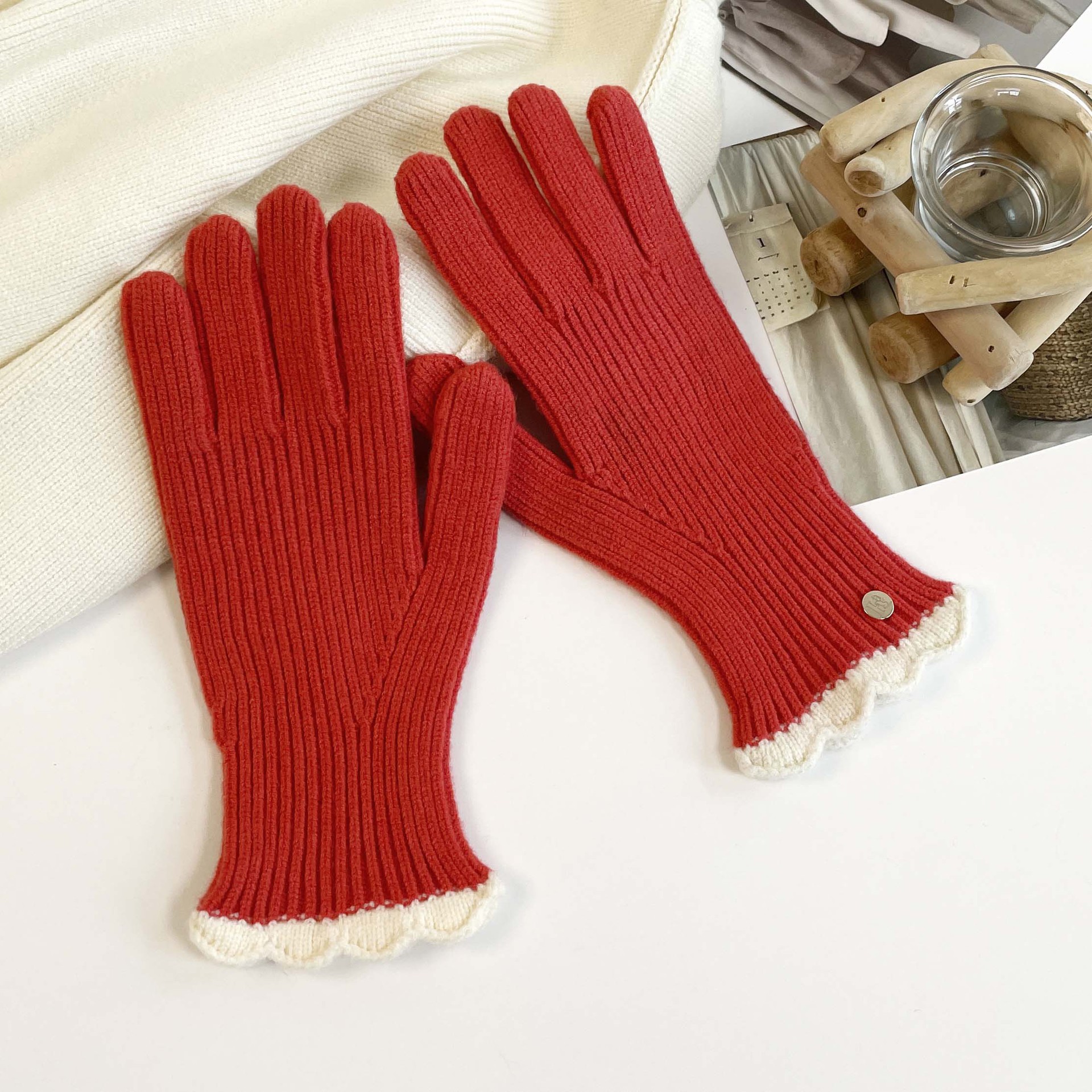 Gestrickte Handschuhe Für Damen Warme Winter-wollhandschuhe_voghion.com
