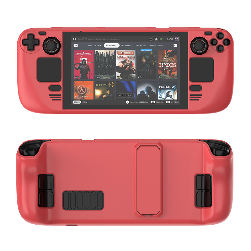 Steam deckカラー保護ケースの肌に優しいOled PC材質保護カバーのスタンド付き部品を適用します|undefined