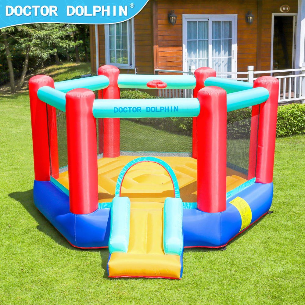 Doctor Delfín | Castillo inflable hexagonal para niños, castillo inflable para el hogar, castillo infantil, tobogán pequeño de juguete