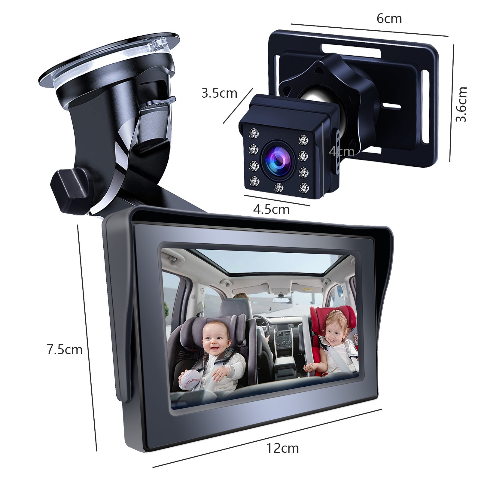 Amazon Bestseller 4.3inch Baby Car Monitor Baby Rearview Camera Baby Car Mirror