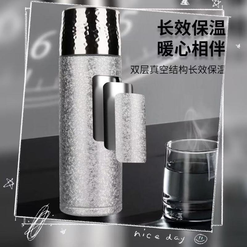 新款保温杯高颜值锤纹杯真空双层便携养生钛杯商务礼品赠送轻奢杯|undefined
